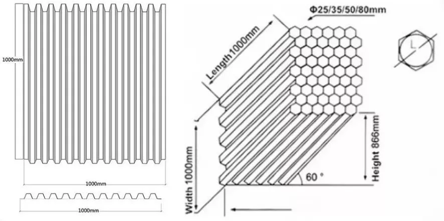 50mm Honeycomb Packing PP PVC Tube Settler Lamella Plate Clarifier Tube Settler