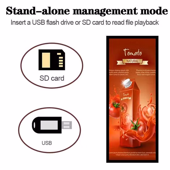 Shelf Edge Digital Stretched Bar LCD Display Stretched Bar Ultra Wide Screen Supermarket Advertisement