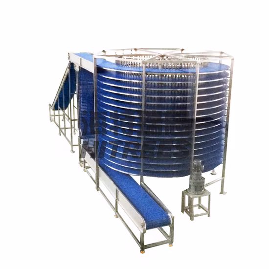 Bread Spiral Belt Cooling Conveyor for Sale/ Pizza Spiral Cooling Chilling Screw Conveyor